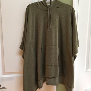Cuddl Duds, heathered olive poncho style top